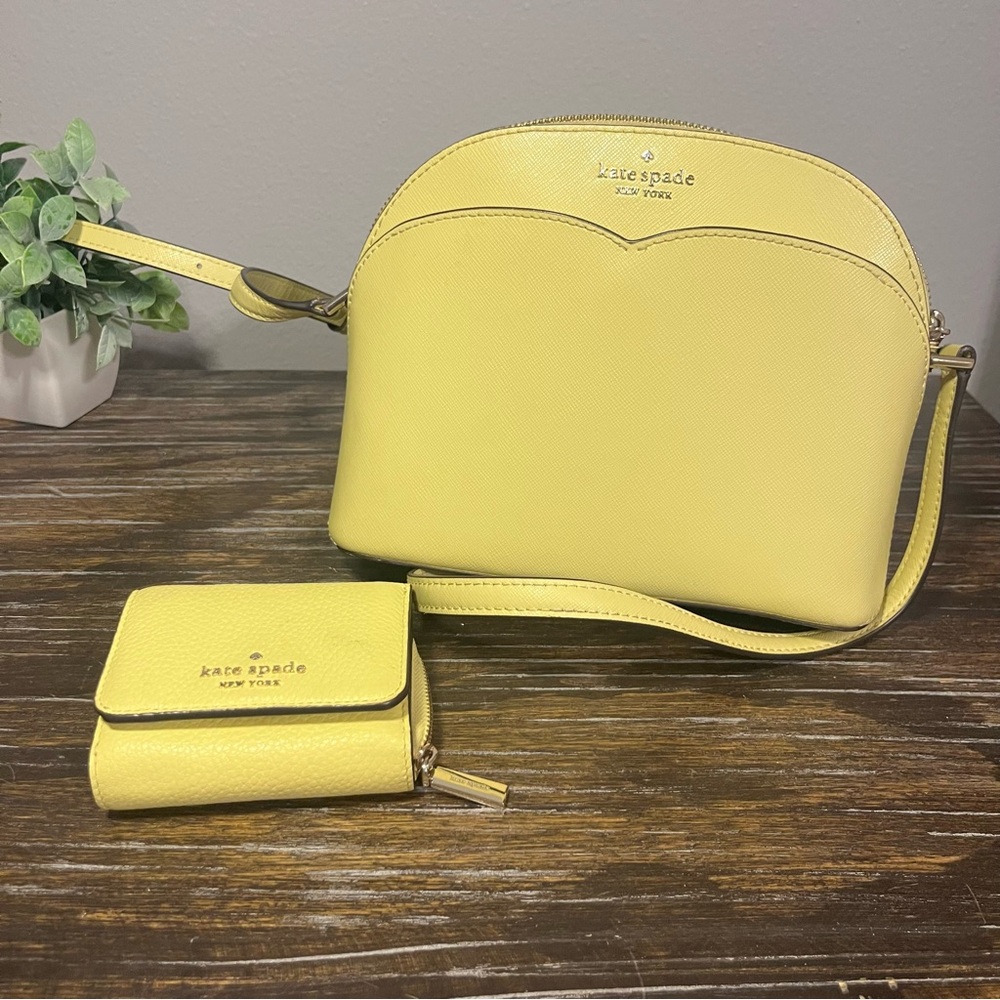Kate Spade Yellow Crossbody Bag and Wallet Set